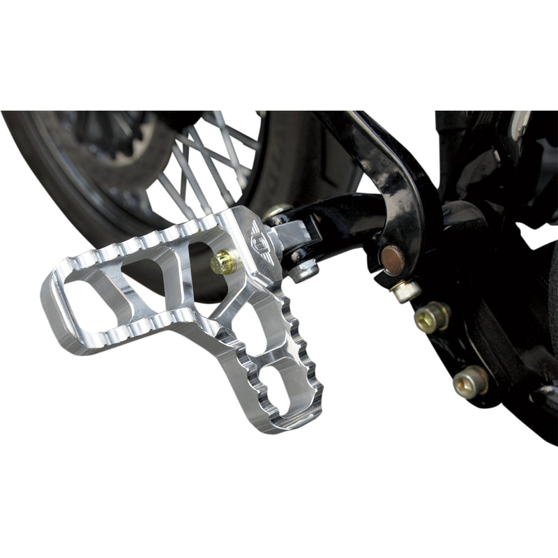 JOKER MACHINE 1620-1149 08-62-1 Adjustable Serrated Billet Footpegs - With Heel - Clear