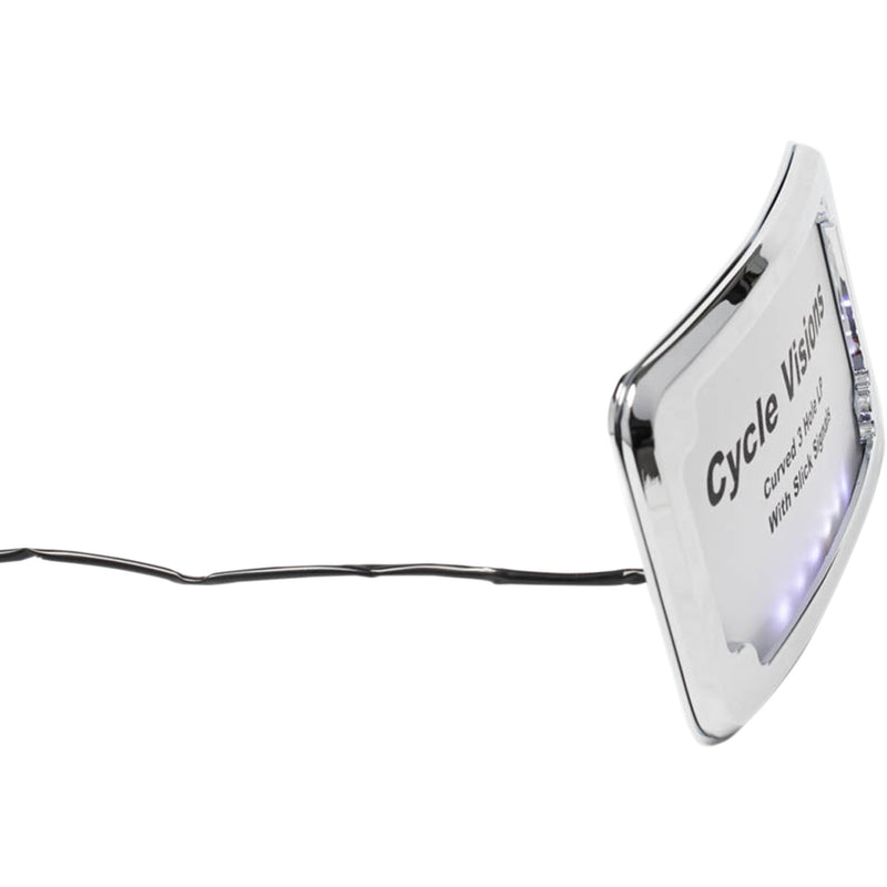 CYCLE VISIONS 2030-1270 CV4641 3-Hole Mounted LED Lighted License Plate Frame License Plate Frame - Chrome