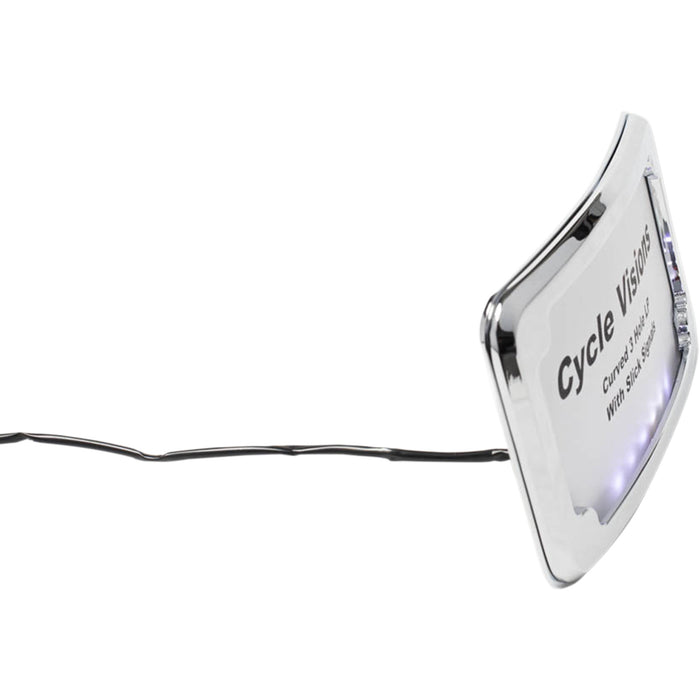 CYCLE VISIONS 2030-1270 CV4641 3-Hole Mounted LED Lighted License Plate Frame License Plate Frame - Chrome