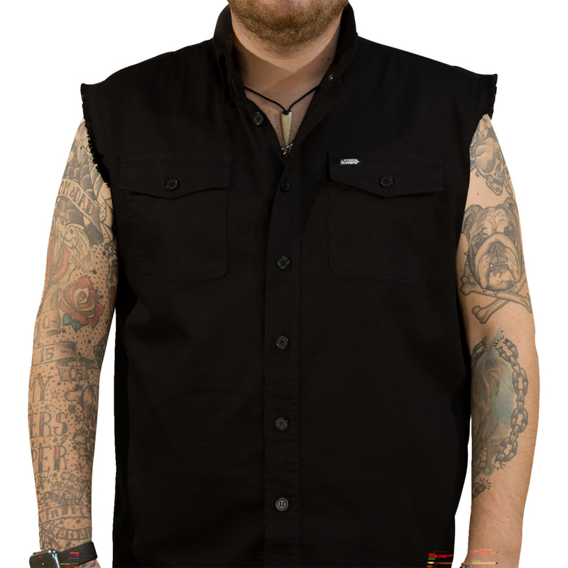 LETHAL THREAT 3040-3367 CO60190XL No Regrets Printed Sleeveless Button Down Shirt black - xl
