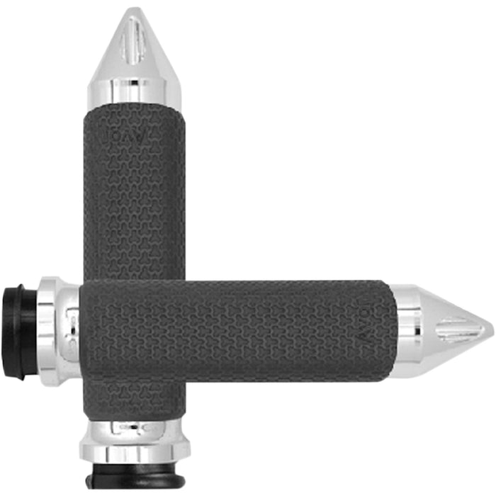 AVON GRIPS 0630-1880 MF-63-CH-FLY-SP Vibration Dampening Memory Foam Grips Grips - Memory Foam - Small - Spike - TBW - Chrome