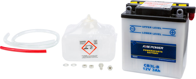 Fire Power Battery W Acid 12V Heavy Duty - CB3L-B Yamaha 250 / 350 1984-2000