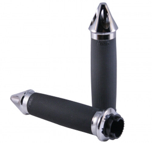 Avon Custom Contour Grips Spike Chrome - MT-CC-85-CH-SPK For Yamaha Motorcycles 1996-2011 | Victory Motorcycles 1998-2017