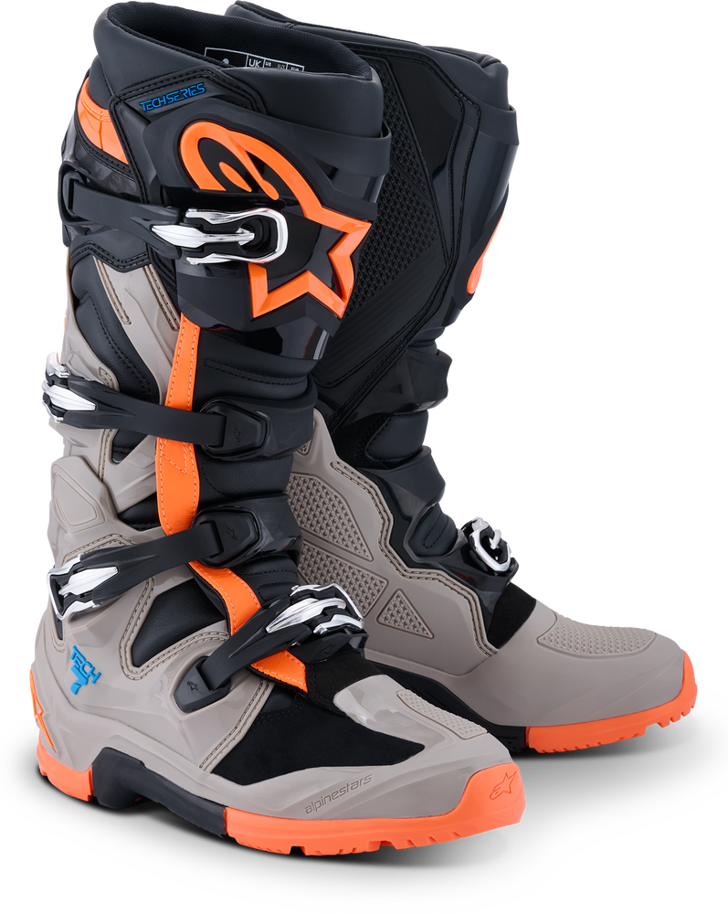 Alpinestars 482-0016612 2010426-1562-12 TECH 7 ENDURO BLK/WARM GRY/ORANGE FLUO 12