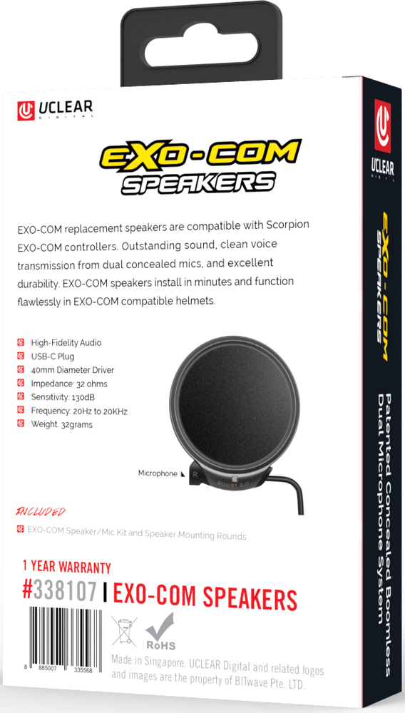 Uclear 338107 338107 EXO-COM REPLACEMENT SPEAKER/MIC KIT