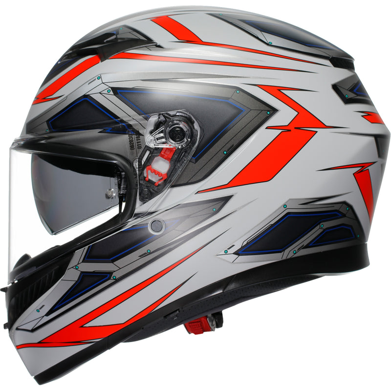 AGV K3 Space Helmet - Matte White/Red Fluo
