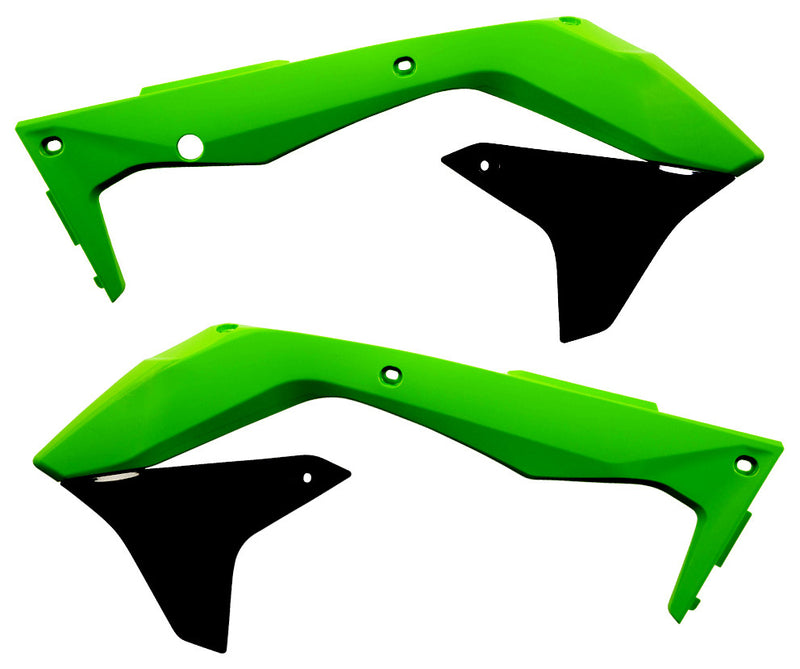 Acerbis Radiator Shrouds Green Black - 2449691089 Kawasaki KX 450 2016-2018