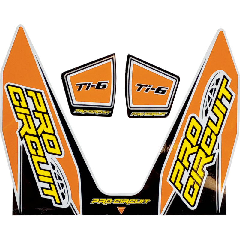 PRO CIRCUIT 1860-2278 DC22TI6-ORANGE Ti-6 Exhaust Decals Ti-6 Decal - Orange