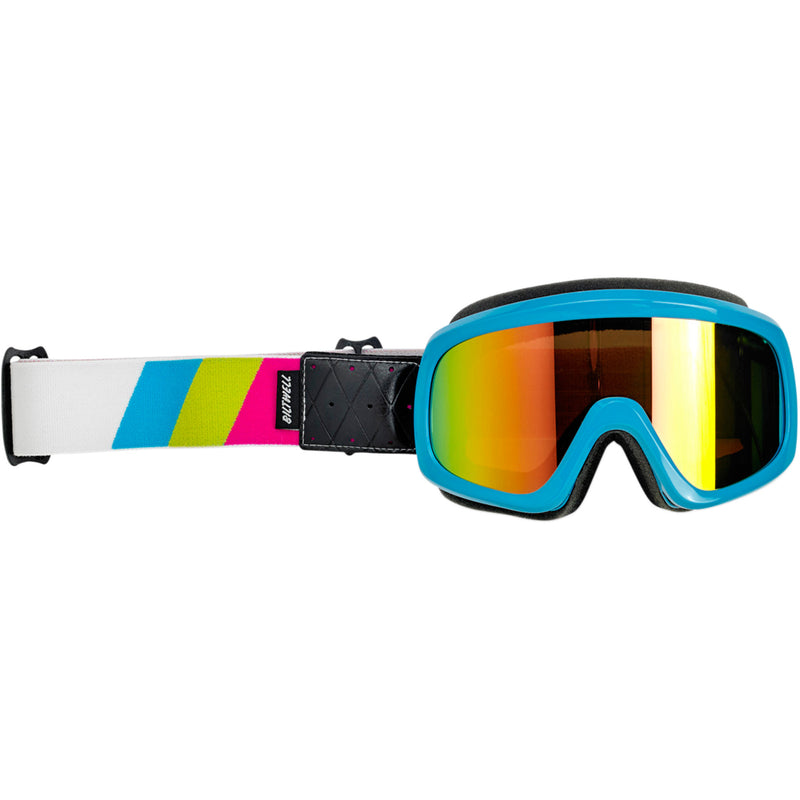 BILTWELL 2601-2580 2111-0944-003 Overland 2.0 Goggles — Tri-Stripe Overland 2.0 Goggles - Tri-Stripe - Cyan/Jet Boat