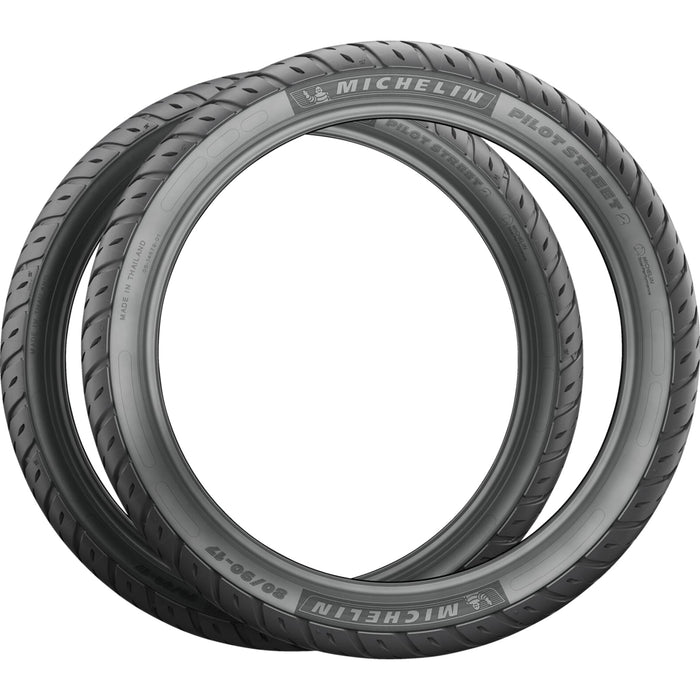 MICHELIN 0305-0829 63992 Pilot Street 2 Tire Reinforced Tire - Pilot Street 2 - Front/Rear - 80/90-14 - 46S