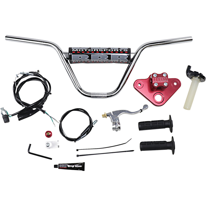 BBR MOTORSPORTS 0602-0119 510-HXR-5041 Handlebar/Riser Kit Risers w/ Handlebar - XR/CRF50 - Red