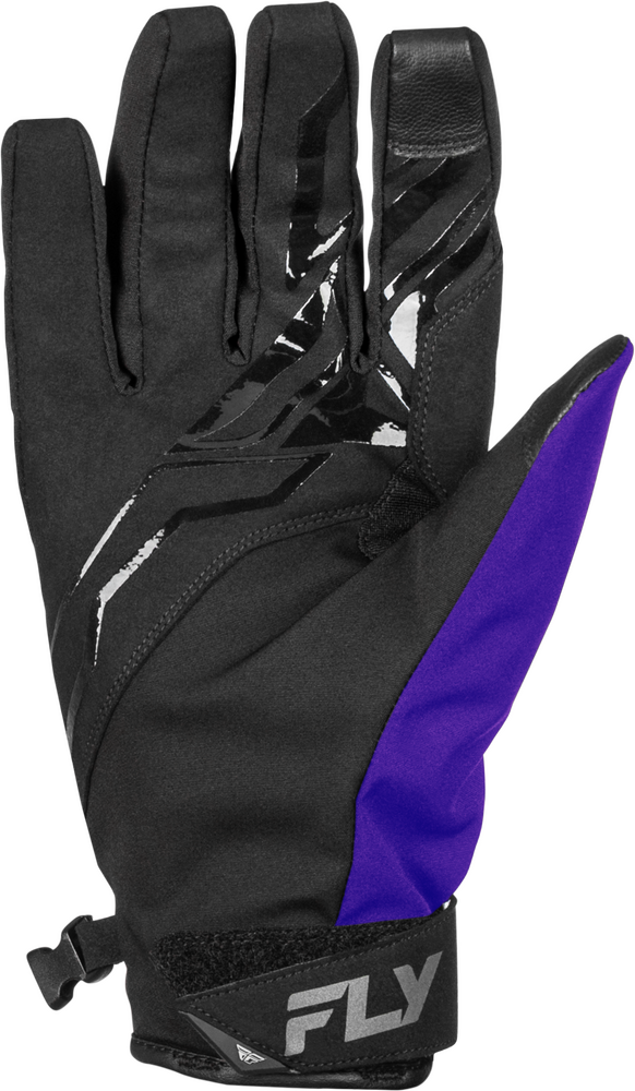 Fly Racing 371-057XS 371-057XS TITLE GLOVES BLACK/PURPLE/GREY XS