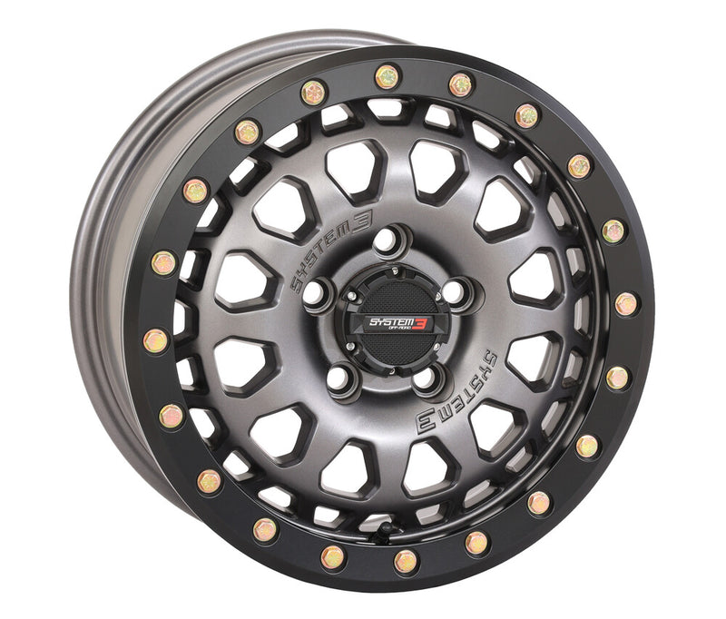 System 3 SB6 BL Wheel 15X7 6+1 (+50MM) 5/4.5 Matte Gunmetal Grey - 15S3-6645 Polaris RZR / Xpedition 2022-2024