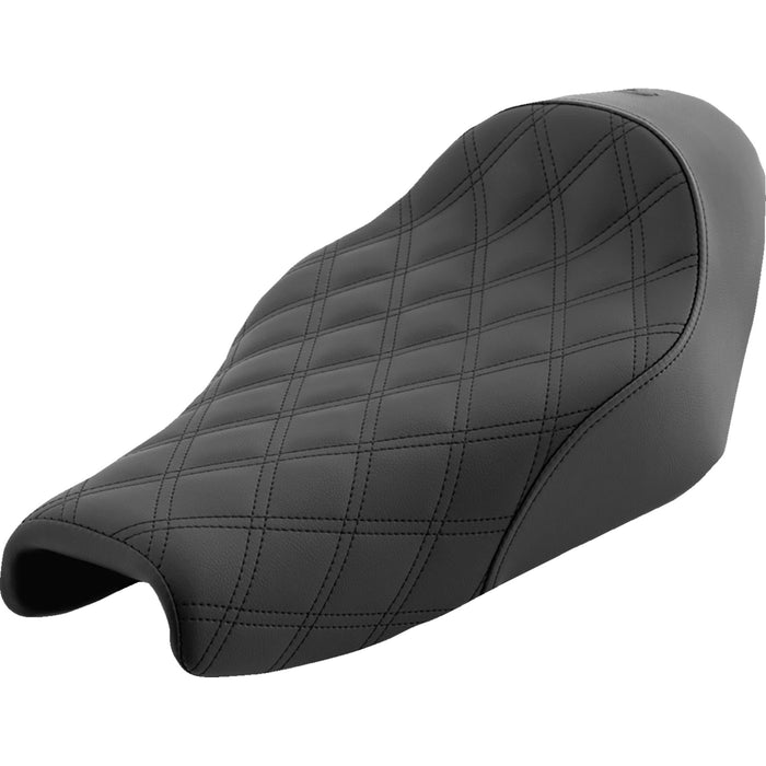 SADDLEMEN 0804-0661 807-11-002LS Renegade Lattice Stitch Solo Seat - Lattice Stitched - Black - XL '04-'20