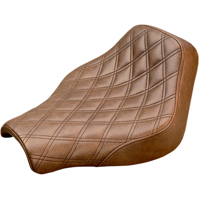 SADDLEMEN 0802-0948 818-30-002BLS Renegade Lattice Stitch Solo Seat - Lattice Stitched - Brown - FX '18-'20