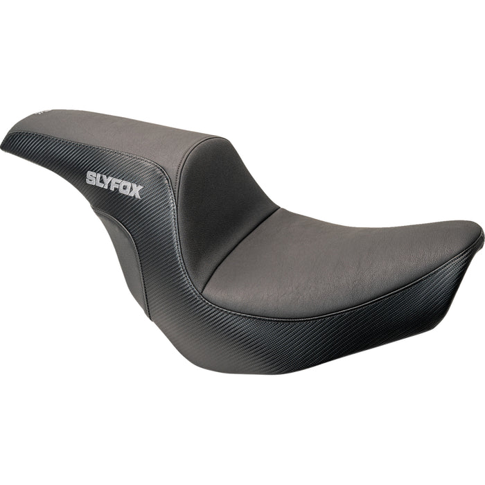 SLYFOX 0802-1590 0802-1590 The Lowrider Drifter Seat - Gray Logo - Smooth Vinyl - Carbon Fiber - FXLR/FLSB '18-'24