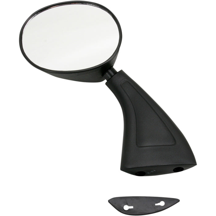 EMGO 2078272 20-78272 OEM-Style Replacement Mirror Mirror - Side View - Round - Black - Left