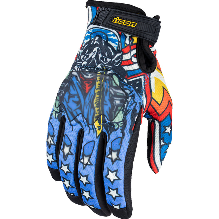 ICON Hooligan™ CE Flyboy Gloves Blue