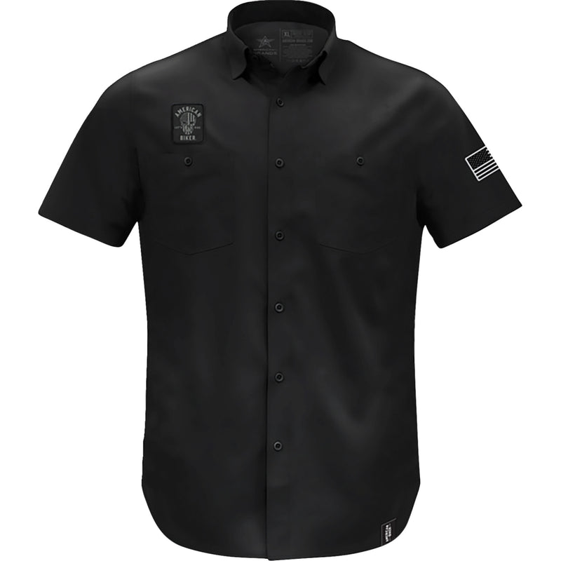 AMERICAN BIKER 3040-3399 ABBSAM07ST74BK4R Biker Sam Lightweight Shirt black/white - 4xl