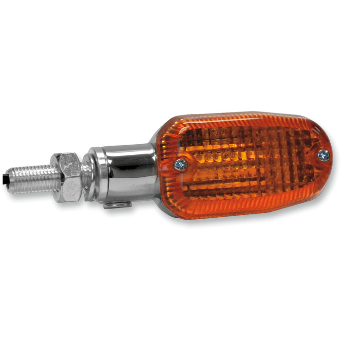 K&S TECHNOLOGIES 2040-1021 25-8300CM Oblong Aluminum Body Marker Lights Marker Light - Single Filament - Chrome/Amber