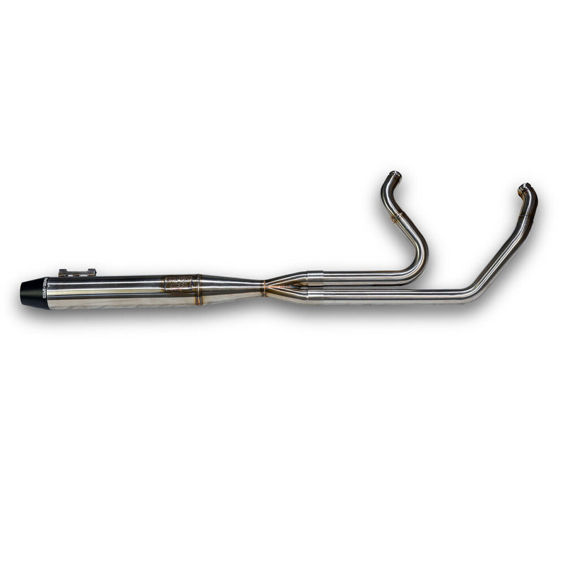 Sawicki Intmdtr M8 FLT Full Brushed SS W Black END CAP - 930-02608 For Harley Touring 2017-2026