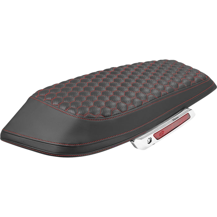 SADDLEMEN 3501-2349 L870-23-19004 Saddlebag Lid Covers honeycomb - red stitch - flh/flt '23-'25