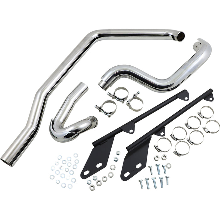 BASSANI XHAUST 1800-0638 SFT-211 Power Curve True-Dual Crossover Header Pipes - Tru Dual Exhaust - '86-'06 Softail