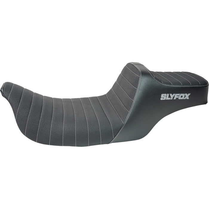 SLYFOX 0801-1993 4702B-SlyFox Highnoon Seat vinyl - classic stitch - gray logo - fl '97-'07