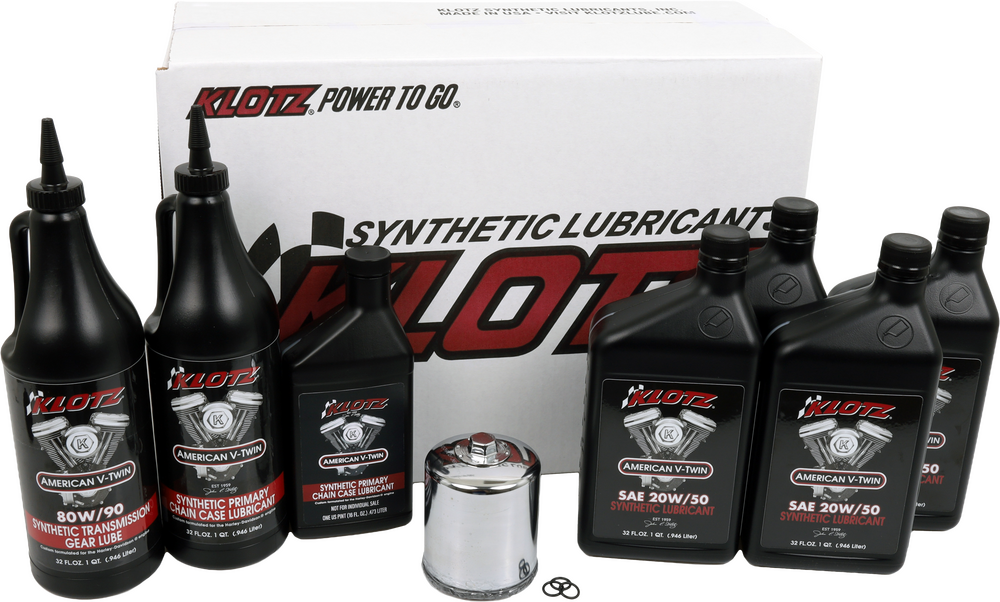Klotz Oil 842-0157 KH-102 PREMIUM HARLEY DAVIDSON 4QT SYNTHETIC OIL CHANGE KIT