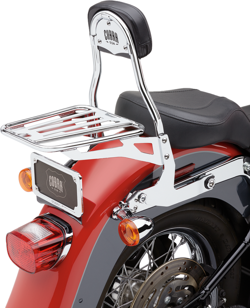 Cobra Detachable Backrest Round Chrome Softail - 602-2001 For Harley Softail / Screamin' 2000-2006