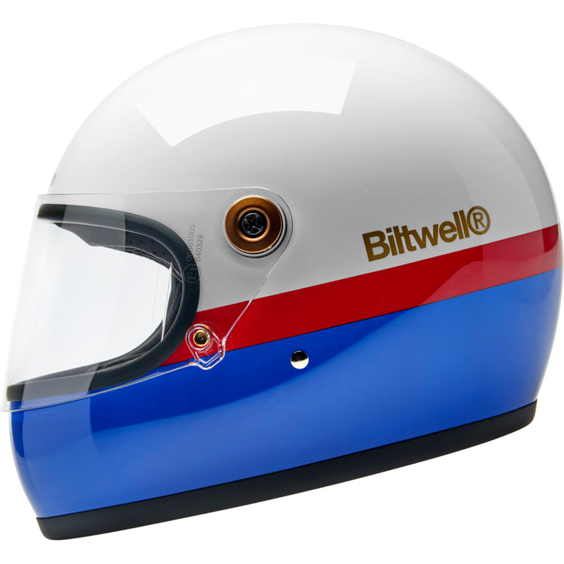 BILTWELL Gringo S Apex Helmet - White/Red/Blue