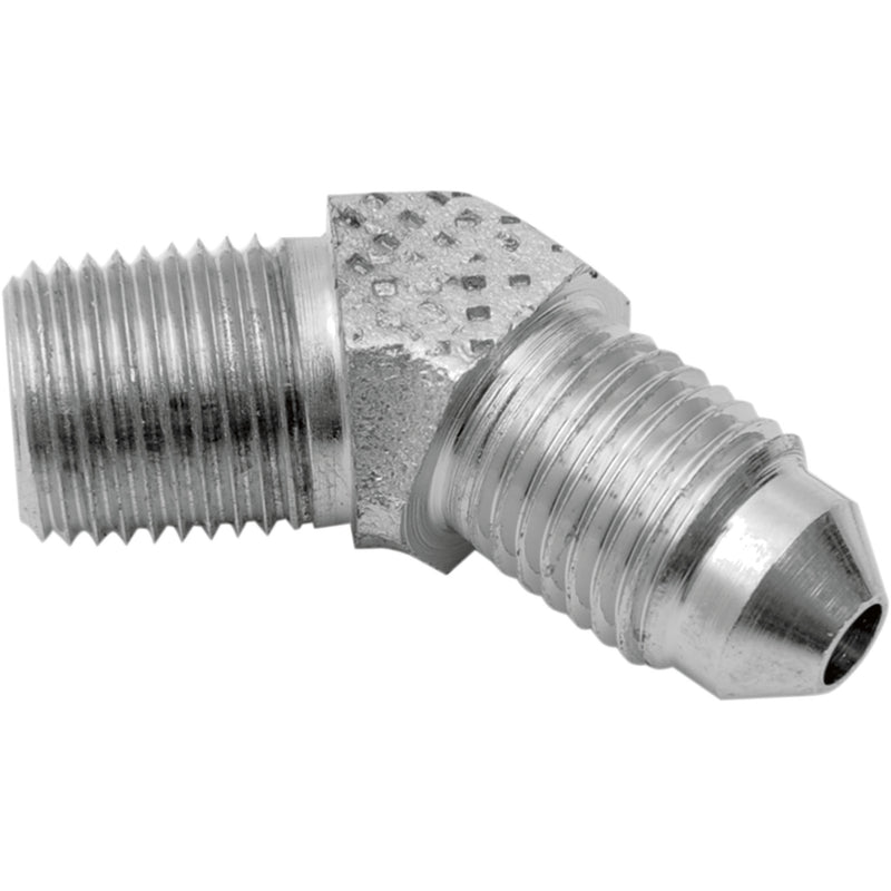 DRAG SPECIALTIES DS098293 Chrome Steel Brake Line Fitting #3 Male Fitting - 1/8" - 45°