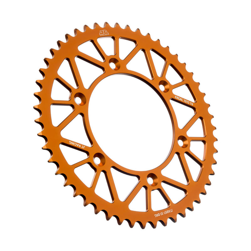 JT Sprockets Rear Racelite Sprocket Alum 51T-520 ORG HUS - JTA897.51ORG KTM Dirt Bikes 1991-2017