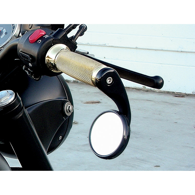 TODD'S CYCLE 0640-0432 BSMR-2 Bar-End Shooter Mirror Bar-End Mirror - Black - Right