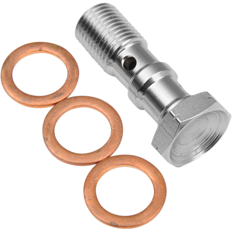 GOODRIDGE 9930331CH P993-03-31CH Banjo Bolt 600 Series Banjo Bolt - M10 x 1.0 - Double - Chrome