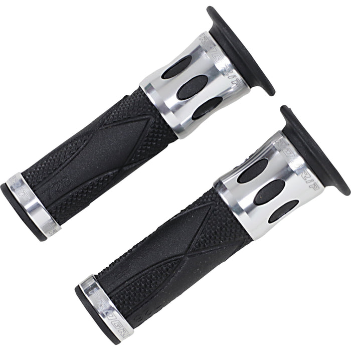 PRO GRIP 0630-1074 PA0728OECRAG 728 Superbike Grips Grips - 728 - Open Ends - Silver