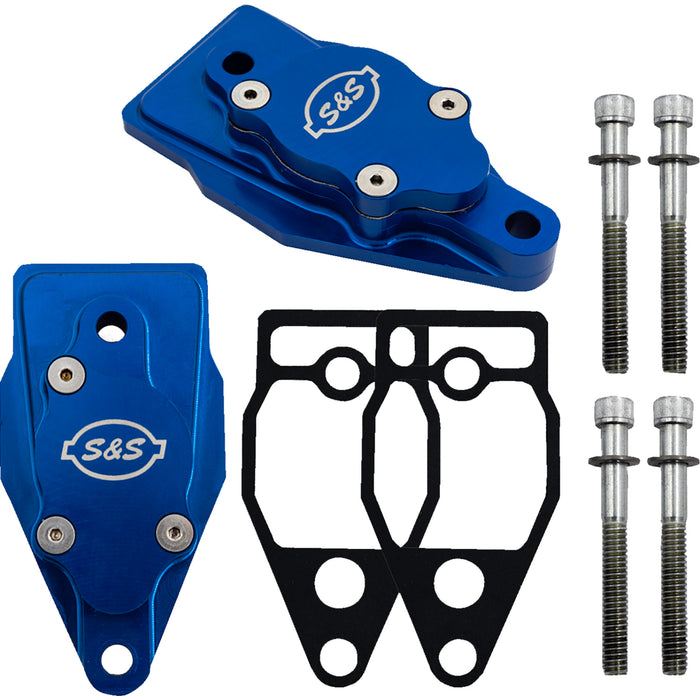 S&S CYCLE 0930-0249 900-1299 Billet Head Breather kit - anodized blue - twin cam '99-'17