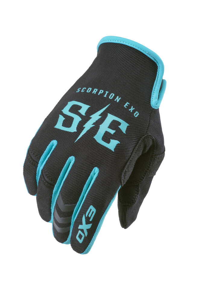 Scorpion Exo 75-61553X G44-068 AIR-STRETCH GLOVES CHARGE BLACK/TEAL 3X