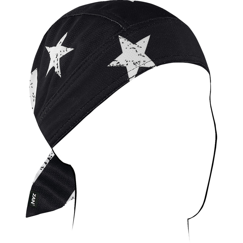 ZAN HEADGEAR 2504-0549 ZM091 Flydanna® Micro-Mesh Polyester Headwrap black/white flag