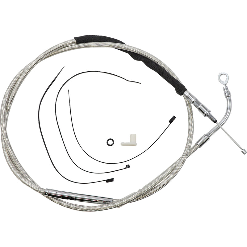 Magnum Shielding High-Efficiency Polished Stainless Clutch Cable 71-3/4" - 52366HE For Harley Touring 2021-2024
