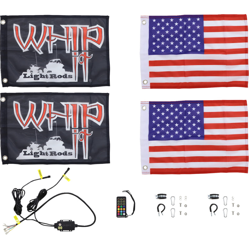 WHIPITLIGHTRODS 2040-2951 MAG-CHSBTR-152 RGB Light Rod with Magnetic Base/Spring 5' Light Rod - Magnetic Base