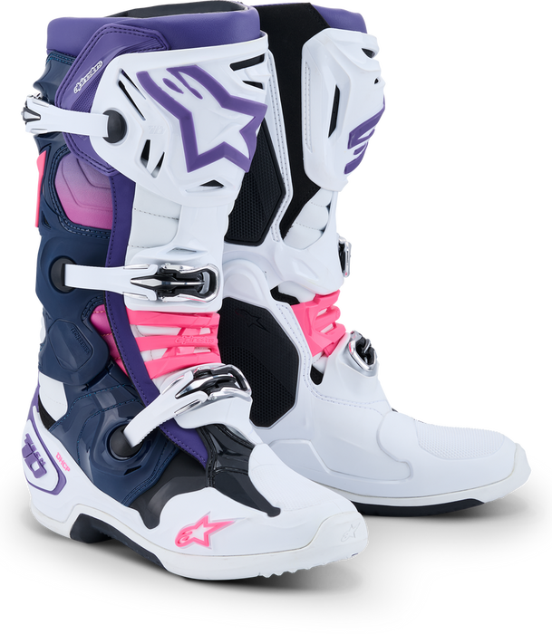 Alpinestars 482-0015910 2010020-2780-10 TECH 10 WHT/VIOLET/NVY BL/PNK FL 10