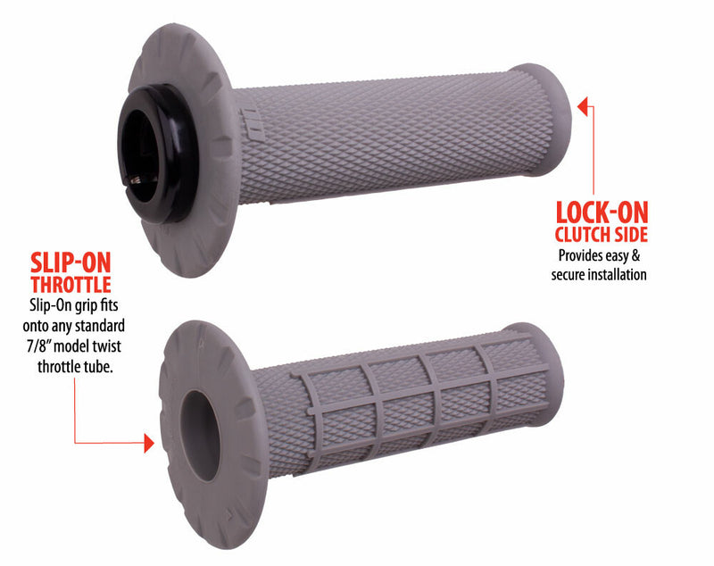Odi 206-1157 H21UHWG UNIVERSAL LOCK-ON GRIPS HALF-WAFFLE GREY/BLACK (SOFT)