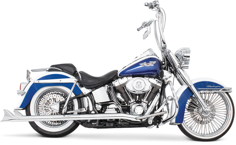 Freedom Sharktail Duals Chrome 2.5"ODX32" ` - HD00202 For Harley Softail / Screamin' 1997-2006
