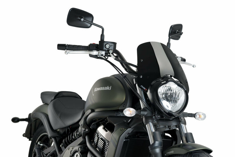 Puig Hi-Tech Parts Windscreen Naked NEW GEN Sport Black - 3175N Kawasaki Vulcan 2015-2023