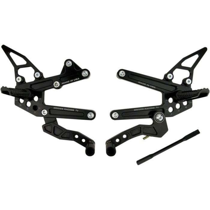 DRIVEN RACING 1623-0206 DRP-705-BK TT Rearsets TT Rearset - ZX6R