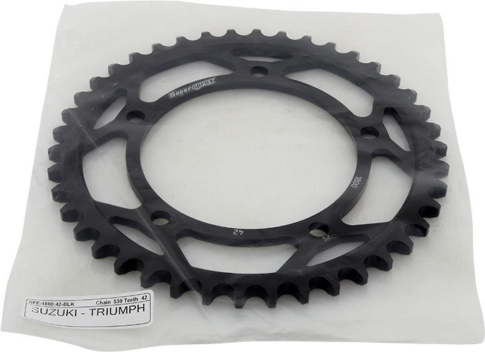 Supersprox Rear Sprocket Steel 42T-530 Black - RFE-1800-42-BLK For Suzuki Motorcycles 2001-2016 | Triumph 955 / Daytona / Tiger 2005-2012