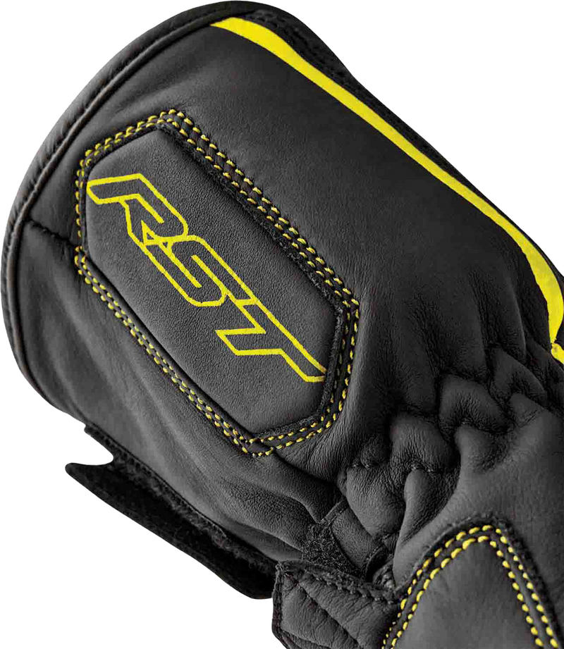 Rst 556-3650310 103650F.YEL-10 S1 GLOVE BLK/FLO-YEL LEATHER LG