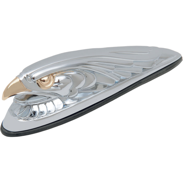 DRAG SPECIALTIES Eagle Head Front Fender Ornament with Lights - Eyes Chrome