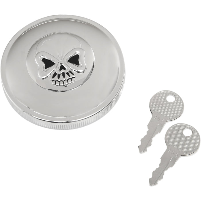 DRAG SPECIALTIES Screw-In Locking Skull Gas Cap - Non-Vented